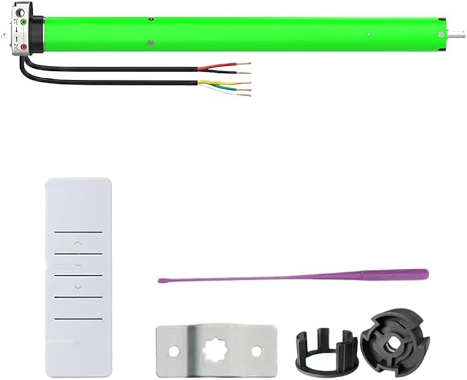 DC12V Motorized Roller Shade Motor with Manual Crank & Remote, 45mm Electric Awning Tubular Motor, Dry Contact Smart Blinds Retrofit Kit (20 N.m for Φ74mm（3"） Round Tube)