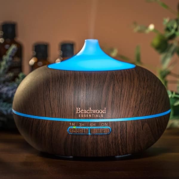 Ultimate Ultrasonic Aromatherapy Diffuser for Essential Oils - Therapeutic Grade, Helps You to Relax - 3 Timer & 7 Ambient Light Settings - Up to 16 Hours of Use - Bamboo, 300mL