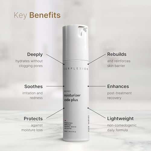 Moisturizer Code Plus, Extreme Face Moisturizer, Post-Treatment Recovery Formula, Lightweight Non-Comedogenic, Daily and Post-Procedure Use