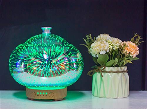 Essential Oil Diffuser Passion 100ml Glass wide Vase Diffuser 3d LED Advanced Cool Mist Humidifier