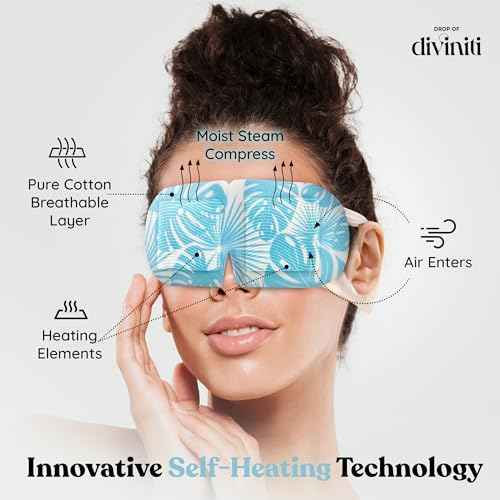 12-Pack Steam Eye Mask - Self Warming Heated Eye Mask for Dry Eyes, Up to 110F Degrees, Fast Soothing Relief - Puffy Eyes, Insomnia, Migraine - Stye Eye Treatment - Warm Compress for Eyes DiviniTi