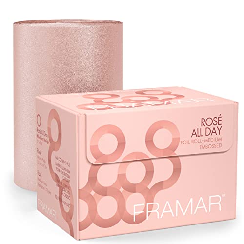 FRAMAR Ros? Hair Foil ? Hair Foils For Highlighting Long Hair, Salon Foil For Hair Highlighting, Salon Foils For Hair Highlighting Kit, Salon Foils For Hair Stylist, Embossed ? 320 ft