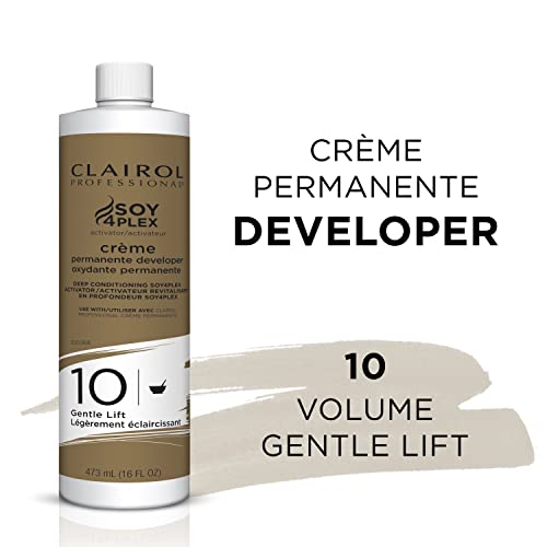 Clairol Professional Cr?me Permanente 10 Volume Hair Developers, 16 oz. | For Coloring, Lightening & Lifting with Deep Conditioning Formula | Packaging May Vary