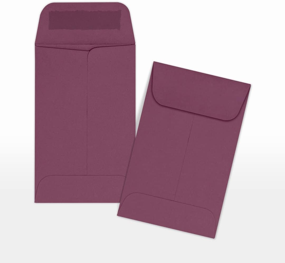 LUXPaper #1 Coin Envelopes | 2 1/4" x 3 1/2" | Vintage Plum | 80lb. Text | 1,000 Qty