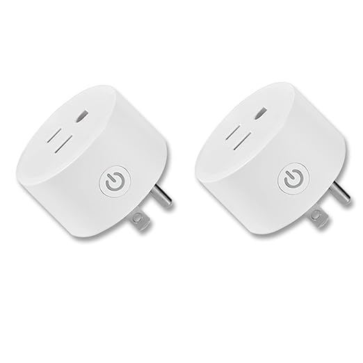 Tuya WiFi Smart Plug Works with Alexa Google Assistant IFTTT for Voice Control Mini Smart Outlet Plug with Timer Function,No Hub Required,Only 2.4GHz Wi-Fi,FCC/Rohs Listed Socket(2 Pack)