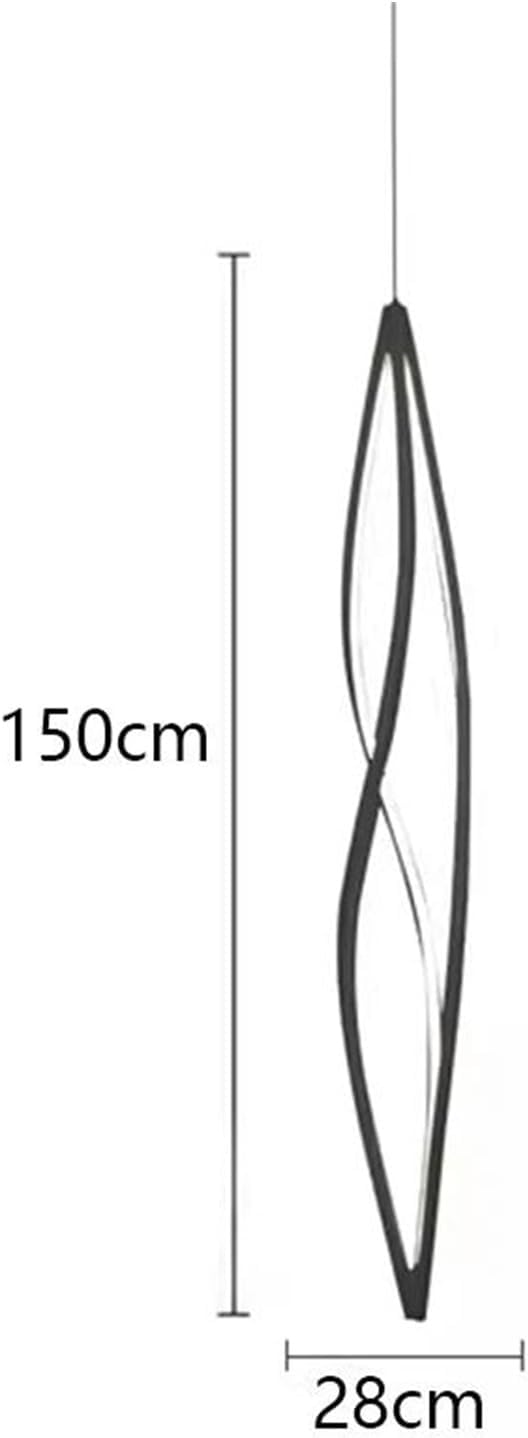 Modern Home Decor Led Lights Pendant Light Lamps Forstaircase Chandeliers for Living Room Hanging Indoor Lighting,Modern LED Chandelier(APP with RC Dimmable,Black 150cm)