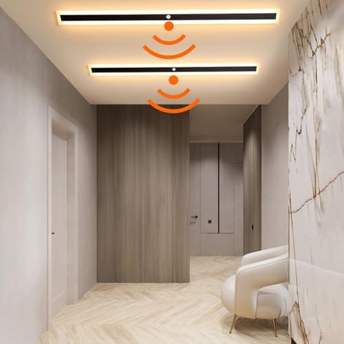 Modern LED Indoor Wall Light with Motion Sensor, Adjustable 3000K/4500K/6000K, Rectangle Aluminum Sconces for Cabinet, Wardrobe, Office, Bedroom, Corridor Lighting