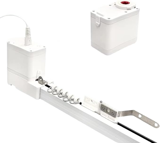 Matter Smart Curtain Track System, Hidden Motorized Curtain Rail, 1.8N.m 60kg Load, QR Pairing WiFi, Compatible with HomeKit Alexa Google Home SmartThings, Remote (4 meters (157.4 inches))