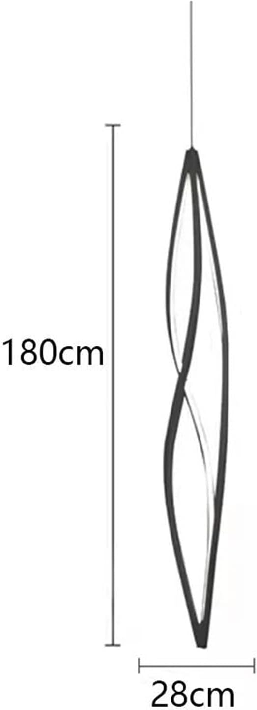 Modern Home Decor Led Lights Pendant Light Lamps Forstaircase Chandeliers for Living Room Hanging Indoor Lighting,Modern LED Chandelier(RC Remote dimming,Black 180cm)