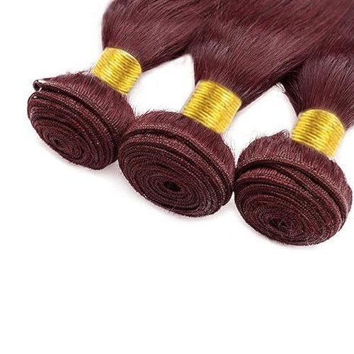 Giginger Brazilian Human Hair Bundles Burgundy 99J Straight Human Hair Bundles 16 18 20 inch Wine Red Unprocessed Virgin Quick Weave Hair for Black Women