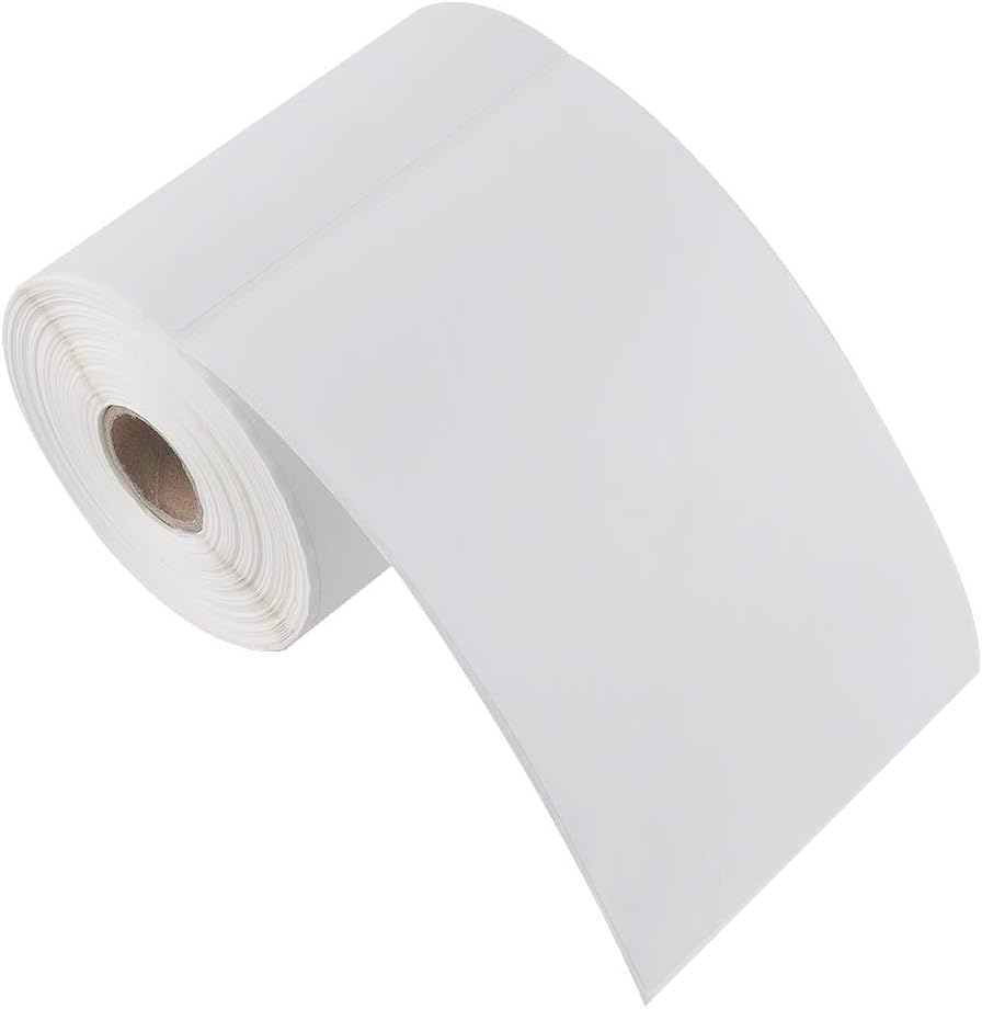 L LIKED 4"x 6" Direct Thermal Labels White Perforated Shipping Label, 250 Labels per Roll, 2 Rolls