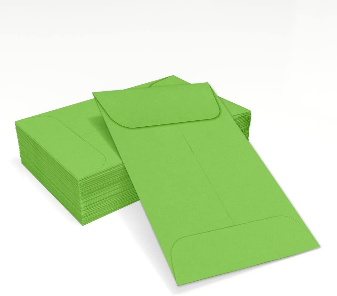 LUXPaper #1 Coin Envelopes | 2 1/4" x 3 1/2" | Limelight Green | 80lb. Text | 50 Qty.