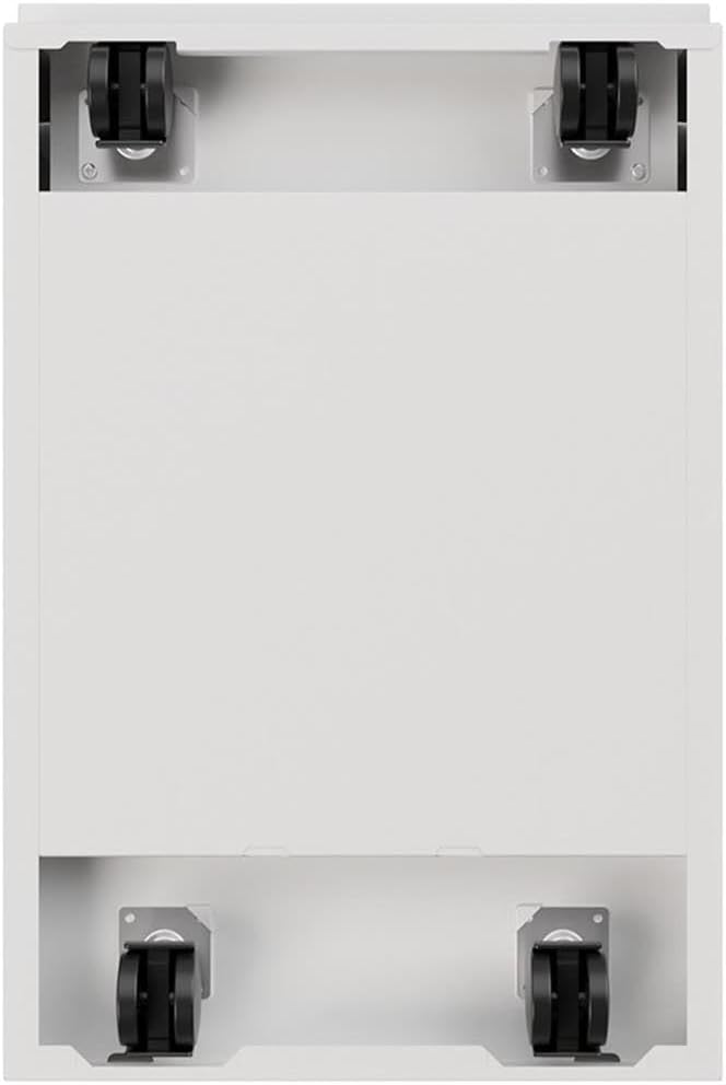 Pemberly Row 2-Drawer Metal Mobile Pedestal File Cabinet in White/Black