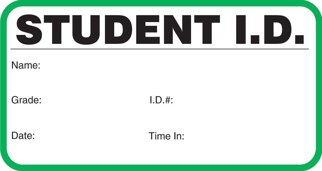 Standard Visitors Badges in Books, Student-ID Sign-in Books with Security Badges, 500/Book (Green)