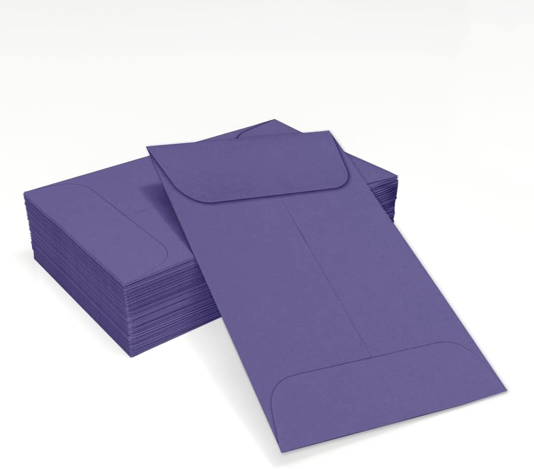LUXPaper #1 Coin Envelopes | 2 1/4" x 3 1/2" | Wisteria Purple | 80lb. Text | 1,000 Qty