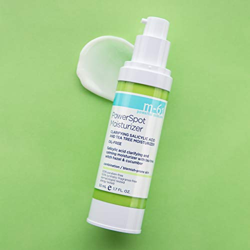 m-61 PowerSpot Moisturizer | Clarifying Oil-Free Moisturizer With Salicylic Acid, Tea Tree, Witch Hazel, and Cucumber. For Oily, Combination, and Blemish-Prone Skin - 1.7 Fl Oz