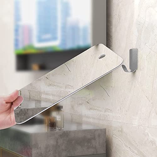 Deluxe Large Fogless Shower Mirror, Fogless Shaving Mirror(7.48 in X 11 ?in), Anit-Fog Shaving Mirror with Hook, Fog Free Wall Hanging Makeup Mirror, Anti Fog Shatterproof Mirror in Bathroom