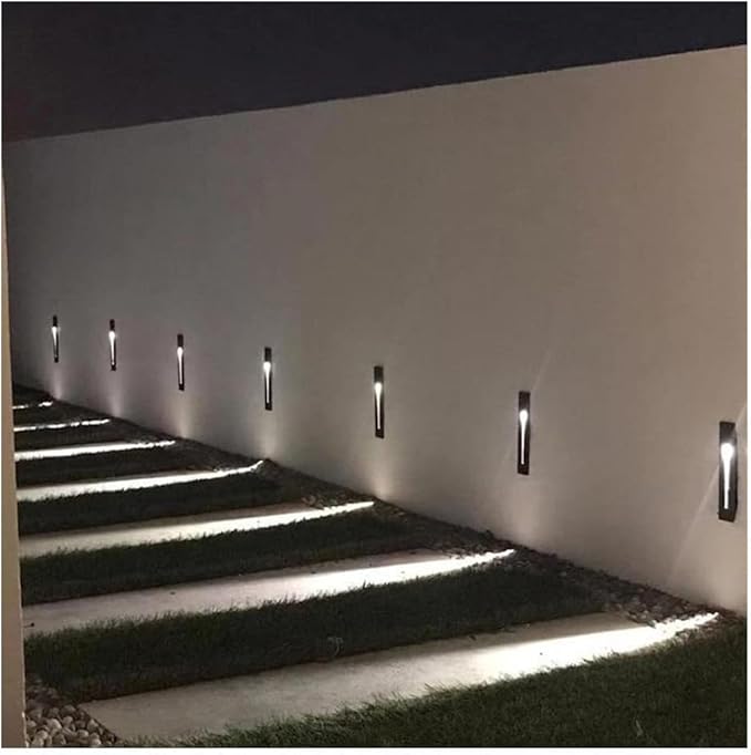 Modern Stairway Lights 10Pcs Led Lighting for Stair Railing Embedded 3W Ac85 265V Non Waterproof Ideal for Stair/Decks/S/Hallway/Movie Theater Corridor 4000K,Brushed Black-6000K