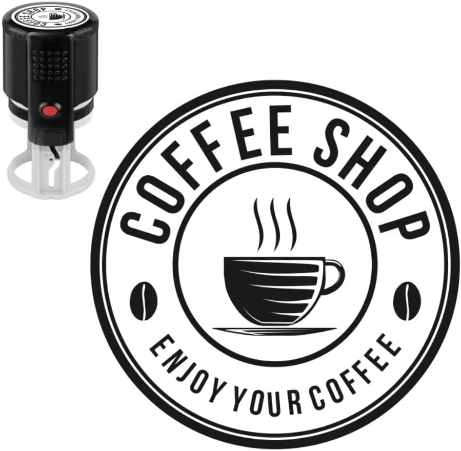 Custom Stamps for Business | Custom Logo Stamp | Personalized Self Inking Stamp Customized Business Logo Text Rubber Stamper, 4 Sizes/5 Color Options (1.2-inch)