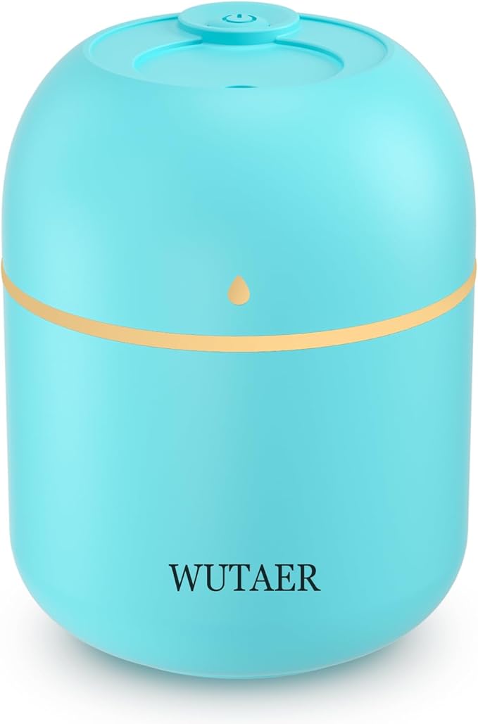 Portable Small Humidifier, WUTAER USB Personal Desktop Humidifier for Car, Office Room, Bedroom, Auto Shut-Off, 2 Mist Modes, Super Quiet(220ml, Green)