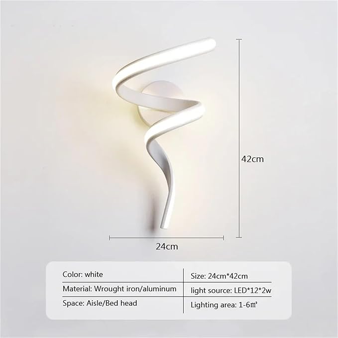 Modern Minimalist LED Wall Lamp Home Indoor Decor Wall Sconce for Living Room Bedroom Bedside Lustres Backgroud Light Decoration(Tricolor White,A-White)