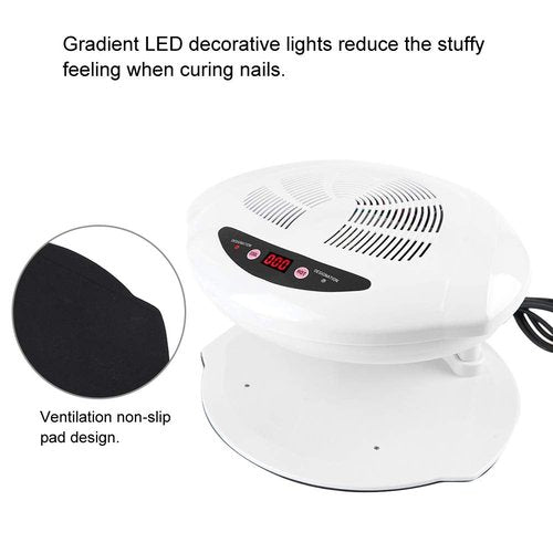 Nail Dryer Hot & Cold Air Nail Dryer Warm-Cool Nail Polis Drying Fan Manicure Tool White UV Gel Nail Lamp for Fingernail & Toenail Gels Based Polishes US Plug 110v