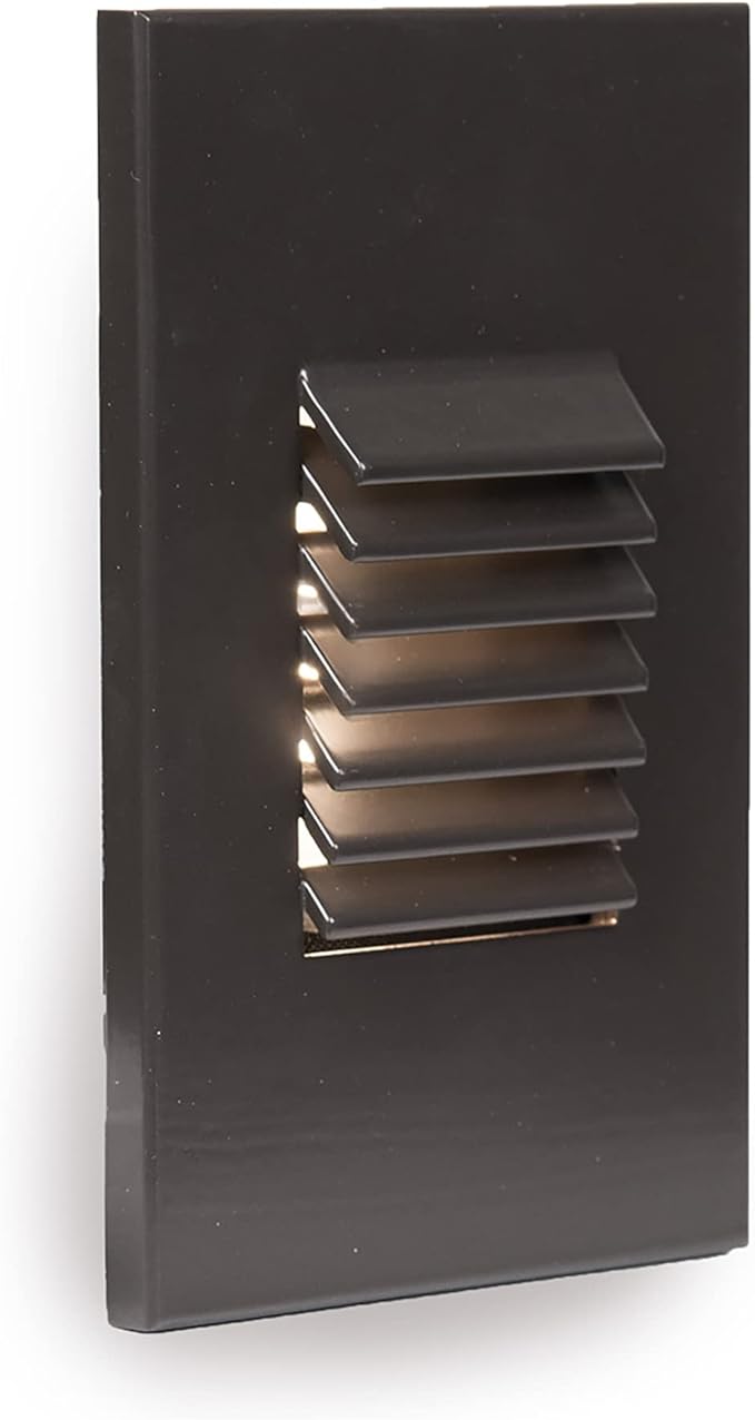 WAC Landscape Lighting, LEDme 120V LED Vertical Louvered Indoor and Outdoor Step and Wall Light 3000K Built-in LED in Bronze