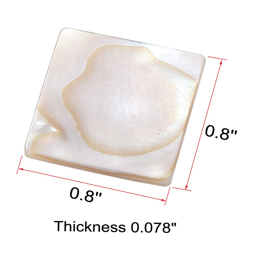 MDLUU 350Pcs Mother of Pearl Mosaic Tiles, Natural Shell Tiles, Square Mosaic Pieces for Home Decoration, Crafts, 0.8"(L) x 0.8""(W) x 0.078""(T)"