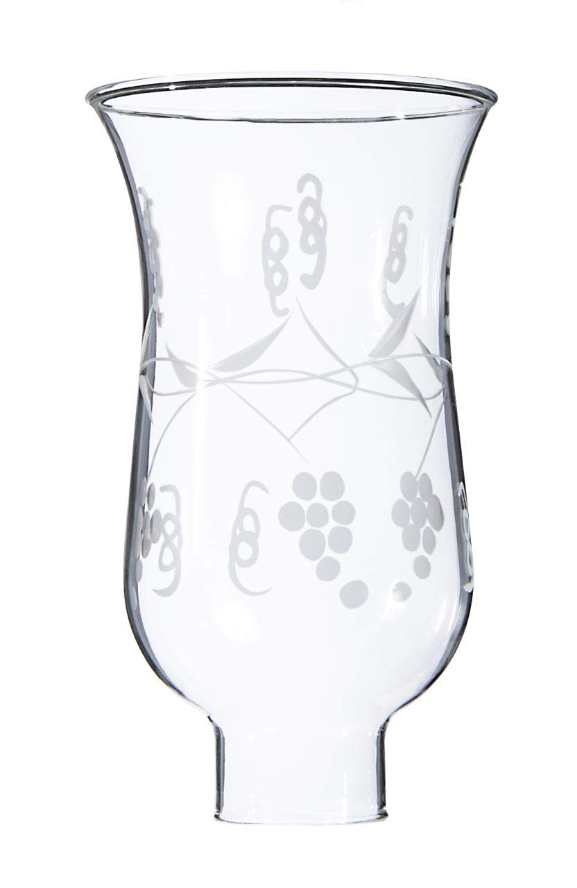 B&P Lamp® 1 5/8" X 6 1/2"" Cut ""Grapes"" Hurricane Shade"
