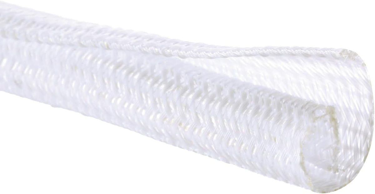 Pet Proof Split Cable Sleeve Organizer - Cord Cover Protector for Desk, Hide Wires from Cats Chewing, Computer Cord Management (3/4inch-5ft, 2Pcs, White)