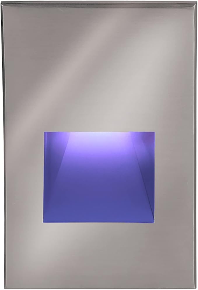 WAC Landscape Lighting, LEDme 120V LED Vertical Indoor and Outdoor Step and Wall Light Blue in Stainless Steel