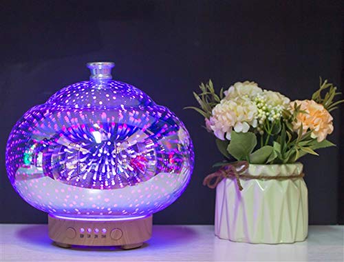 Essential Oil Diffuser Passion 100ml Glass wide Vase Diffuser 3d LED Advanced Cool Mist Humidifier