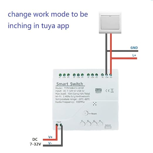 WiFi Wireless Smart Temperature Sensor Probe Relay Switch,4CH Dry Contact App Remote Monitor and Control Temperature,Compatible with Alexa Google Home