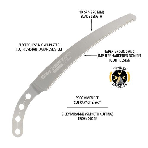 Silky Replacement Blade Only ZUBAT 270mm Large Teeth (271-27)