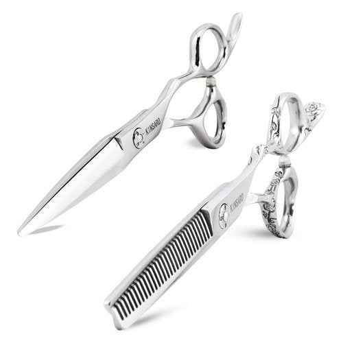 6 INCH Hair Cutting Scissors and 6 INCH Hair Thinning Scissors Barber Shears 440C Kinsaro