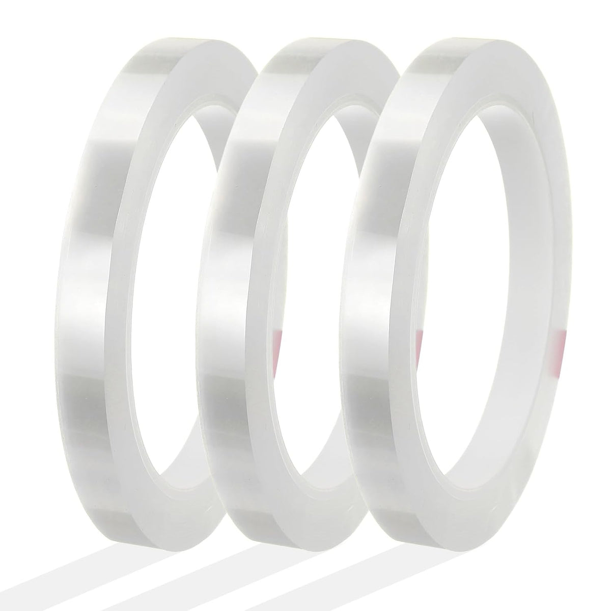 MECCANIXITY Whiteboard Tape 3/8" x 72 Yard Pinstripe Graphic Chart Line Grid Marking Tapes for Classroom Office Dry Erase Board Art, Clear, Pack of 3