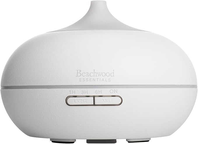 Ultimate Ultrasonic Aromatherapy Diffuser for Essential Oils - Therapeutic Grade, Helps You to Relax - 3 Timer & 7 Ambient Light Settings - Up to 16 Hours of Use - White, 300mL