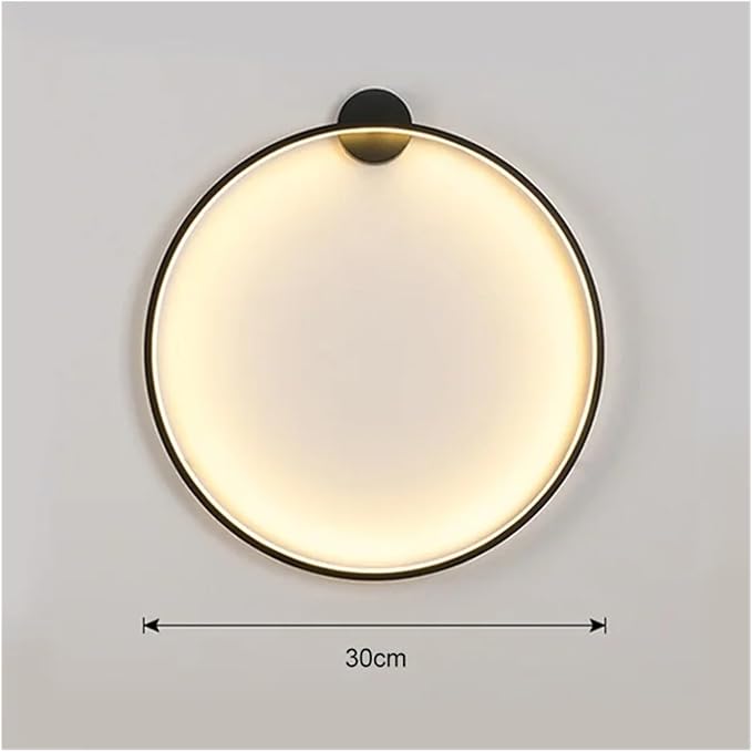 Wiring-Free Living Room Sofa Background Wall Decoration - Minimalist Bedroom lamp Ring Art Atmosphere Wall Light,Kitchen Island (Warm 30cm A)
