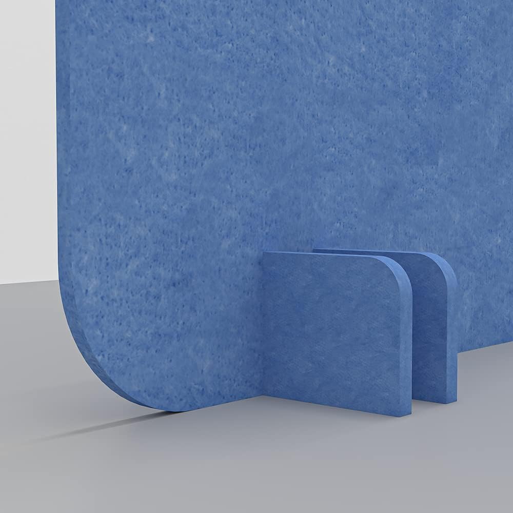 Freestanding Acoustic Desk Divider with Mount | Eco-Friendly Privacy Screen Panel | Noise Reducing Desk Partition | Tackboard Option & Easy to Install | Made from Recycled Plastic | Sky Blue - 18" X