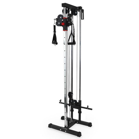 Valor Fitness Wall Mounted Cable Machine with Dual Adjustable Pulley System, 16 Height Positions, Compact Home Gym for LAT Pulldowns, Rows, Triceps, and Full Body Strength Training