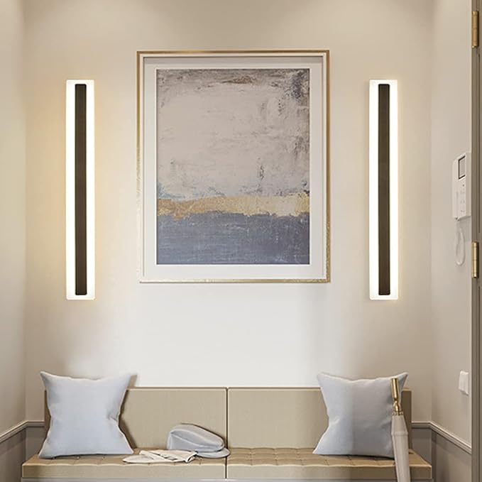 LED Motion Sensor Wall Light Indoor, Modern Minimalist Long Strip Wall Lamp LED Wall Lights for Living Room Bedroom Hallway Decorative,White Light,100cm LED 40W