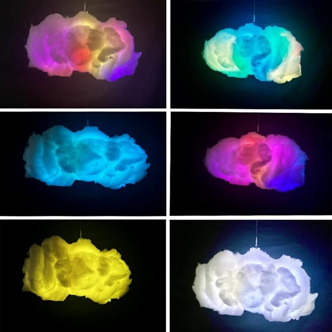 3D Big Cloud lightning Light Kit Music Sync Warm White Multicolor lightning Changing Strip Lights 360 Degree Wireless Remote APP NO DIY Coolest Decorations for Adults and Kids Indoor Home Bedroom
