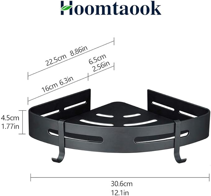 Hoomtaook Adhesive Corner Shelf Bathroom Shower Caddy Organizer for Kitchen Toilet No Drilling 2-Tier Bathroom Corner Shelves Shower Caddies