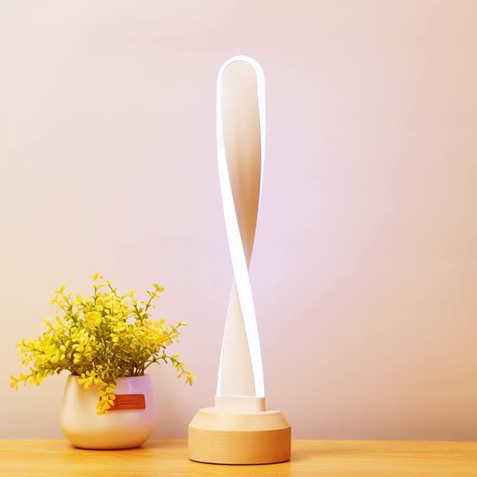 Modern Wooden RGB Table Lamp with 7 Color-Changing Lights, Natural Beech Bedside Lamp for Bedroom, Living Room, Game Room, Creative Home Decor & Unique Gift Idea