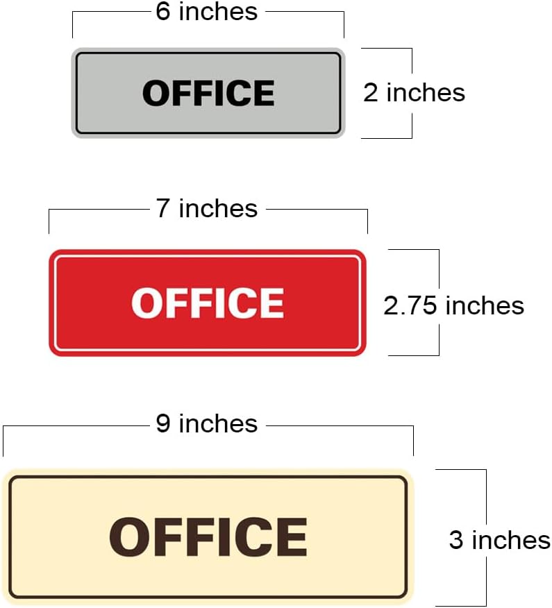 Signs ByLITA Standard Office Sign - Professional Business Signage - Easy to Install (Light Grey/Burgundy) - Small 5 Pack