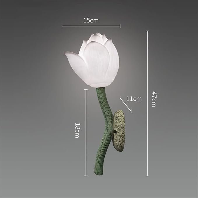 Beautiful Lotus Shaped Wall Lamp Classical Zen Decoration Wall Lamp Bedroom Bedside Lamp Indoor Lighting for Corridor, Hallway(Pink)