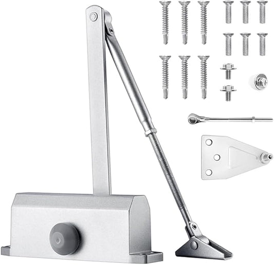 Automatic Hydraulic Door Closers Commercial, Screen Door Closer Hinge Self Closing, for Home Residential Storm Door Closer with Hold Open Easy Install Adjustable Door Opener