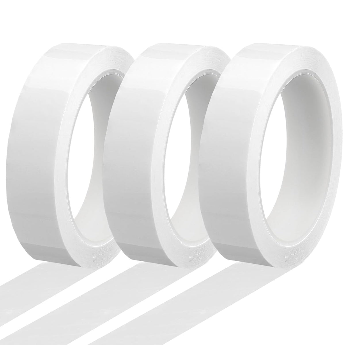 MECCANIXITY Whiteboard Tape 1" x 72 Yard Pinstripe Graphic Chart Line Grid Marking Tapes for Classroom Office Dry Erase Board Art, White, Pack of 3