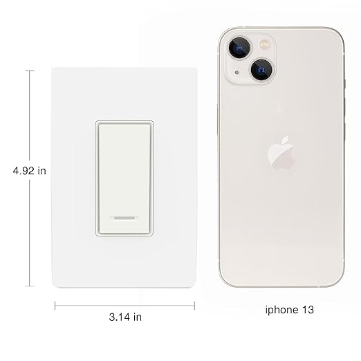 BN-LINK WiFi Smart in-Wall Light Switch, No Hub Required with Timer Function, White, Compatible with Alexa and Google Assistant, Neutral Wire Needed, 2.4 Ghz Network Only