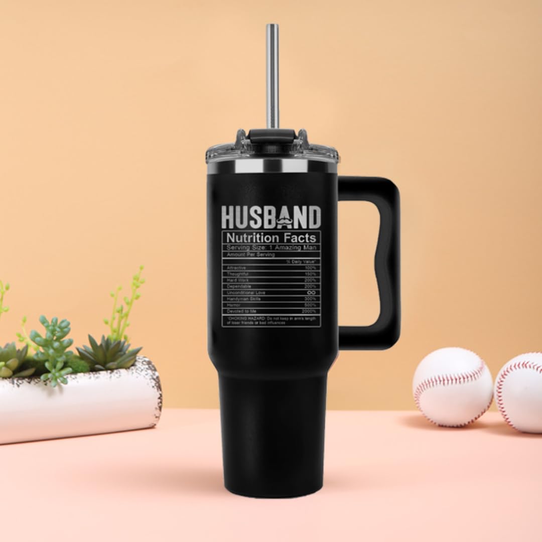 Vivulla68 Best Husband Ever Tumbler 40 Oz, Hubby Coffee Mug From Wife, Worlds Best Husband Gifts Idea, Wedding Anniversary, Valentines Day, Christmas, Birthday Gifts For Men, Him, Hubby Cup Presents